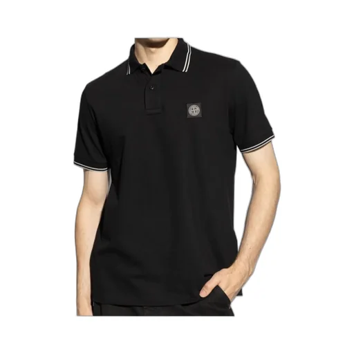 Stone Island Logo Patch Short-Sleeved Polo Shirt