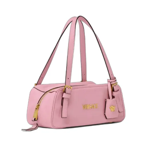 Versace Logo-Lettering Zipped Shoulder Bag