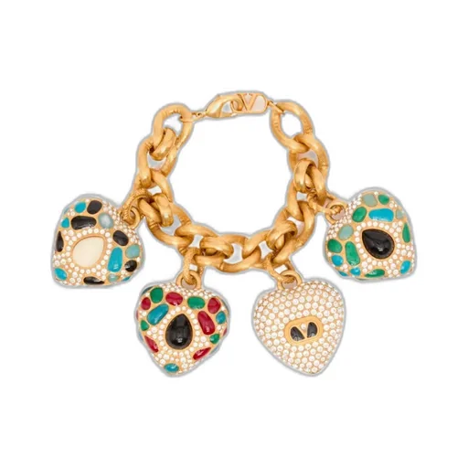 Valentino Vlogo Plaque Embellished Bracelet