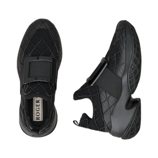 Roger Vivier Viv' Run Technical Lacquered Buckle Sneakers