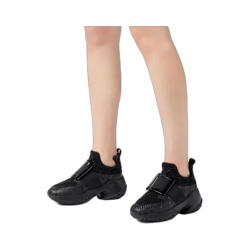 Roger Vivier Viv' Run Technical Lacquered Buckle Sneakers