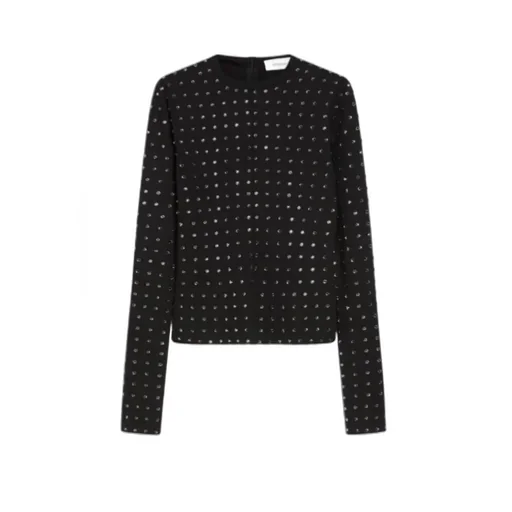 Sportmax All-Over Embellished Crewneck Top