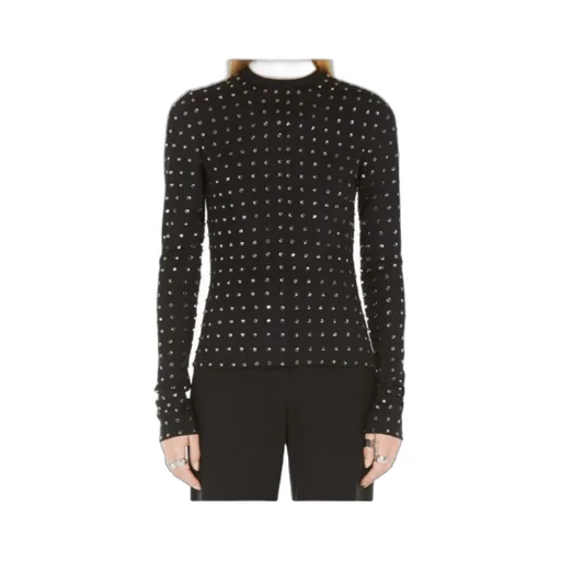 Sportmax All-Over Embellished Crewneck Top