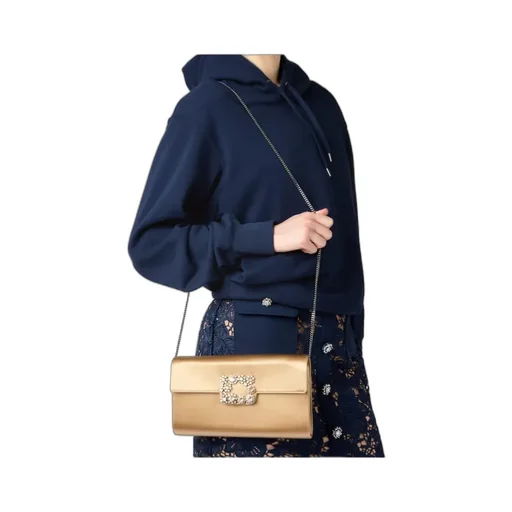 Roger Vivier Efflorescence Embellished Satin Clutch Bag