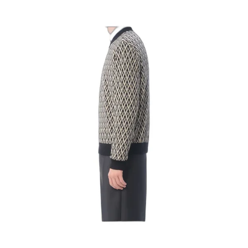 Crewneck Wool Jumper With Toute La V Jacquard Pattern