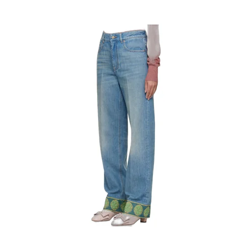 Valentino Logo Patch Straight Leg Jeans