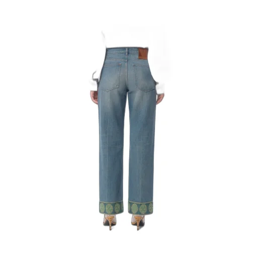 Valentino Logo Patch Straight Leg Jeans