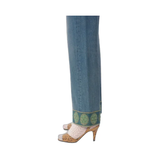 Valentino Logo Patch Straight Leg Jeans