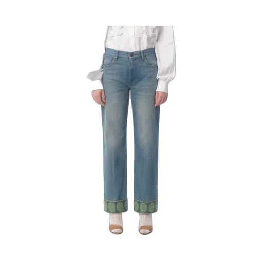 Valentino Logo Patch Straight Leg Jeans
