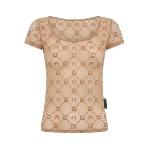 Marine Serre Flock Open Neck Top