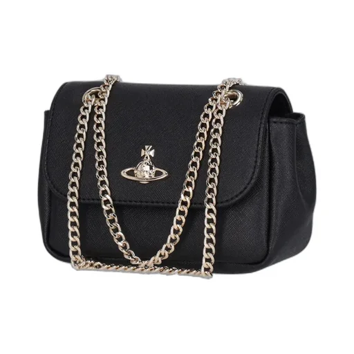 Vivienne Westwood Orb Plaque Foldover Top Shoulder Bag