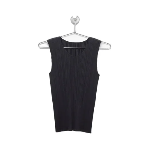 Pleats Please Issey Miyake Crewneck Sleeveless Top