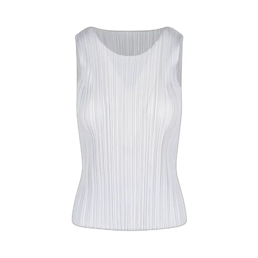 Pleats Please Issey Miyake Crewneck Sleeveless Top