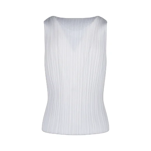 Pleats Please Issey Miyake Crewneck Sleeveless Top