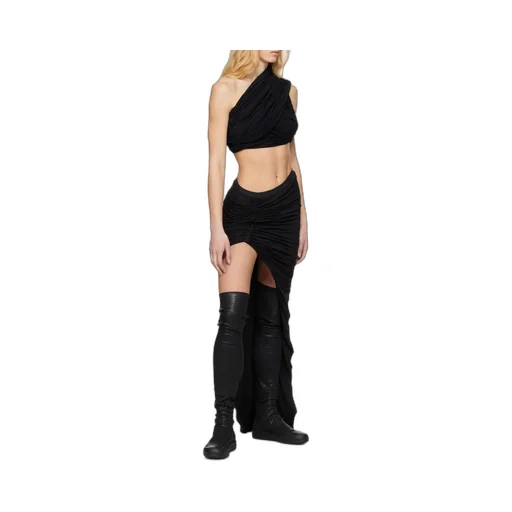Rick Owens Drkshdw Soft Edfu Ruched Maxi Skirt
