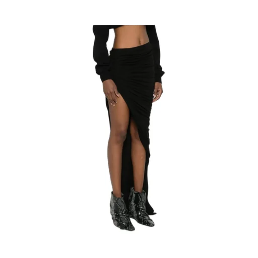 Rick Owens Drkshdw Soft Edfu Ruched Maxi Skirt