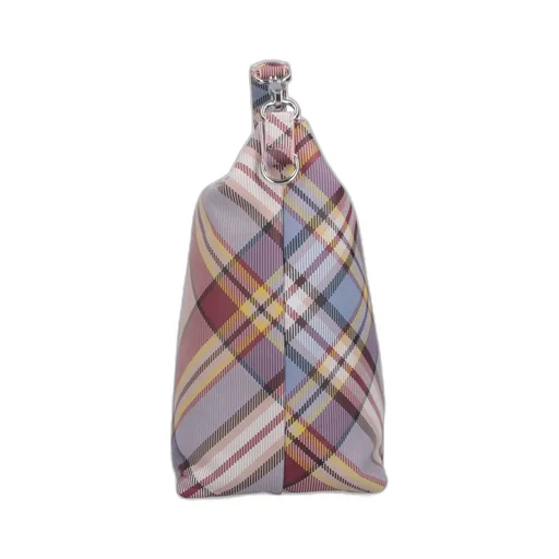 Vivienne Westwood Logo Plaque Checked Bucket Bag