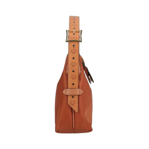 Mcm Aren Logo Plaque Shoulder Bag