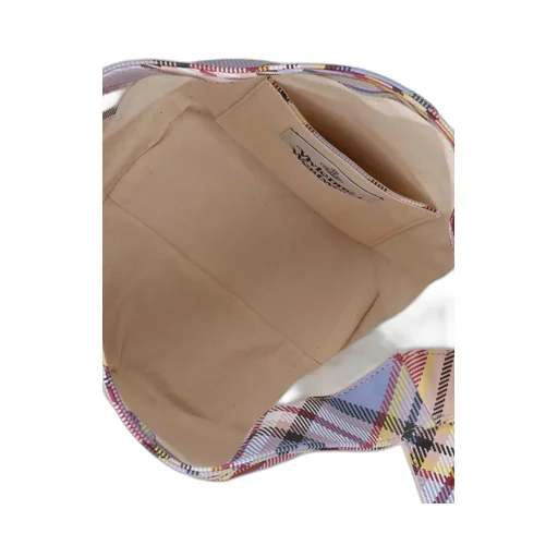 Vivienne Westwood Logo Plaque Checked Bucket Bag