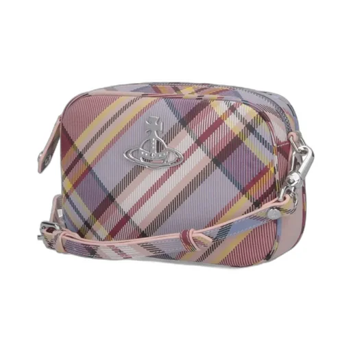 Vivienne Westwood Logo Plaque Checked Crossbody Bag