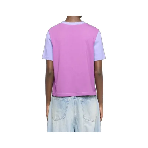 Jw Anderson Anchor Embroidery Panelled Cropped T-Shirt