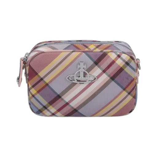 Vivienne Westwood Logo Plaque Checked Crossbody Bag