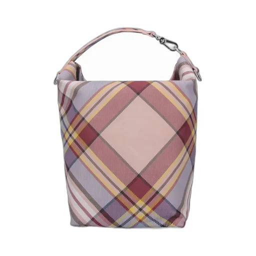 Vivienne Westwood Logo Plaque Checked Bucket Bag