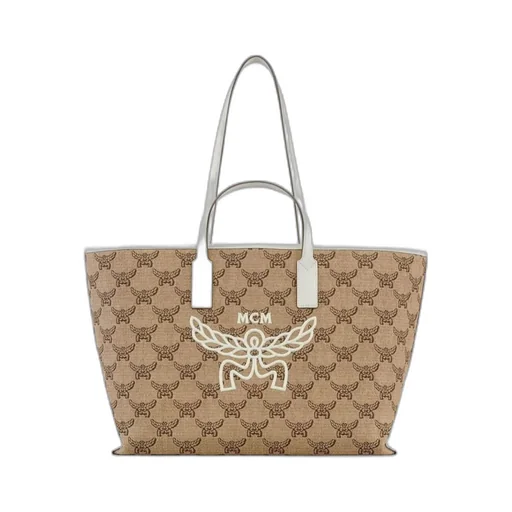 Mcm Monogrammed Logo Detailed Tote Bag