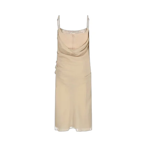The Attico Gathered Detailed Draped Midi Dress