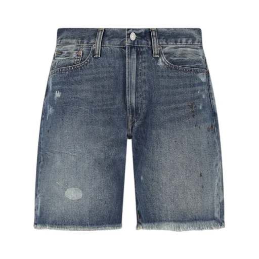 Polo Ralph Lauren Paint Splatter Detailed Denim Shorts