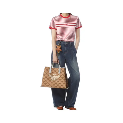 Mcm Monogrammed Logo Detailed Tote Bag