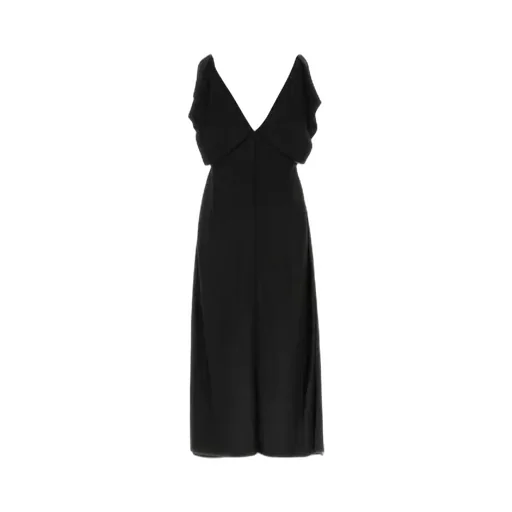 Jil Sander V-Neck Ruffle-Detailed Dress