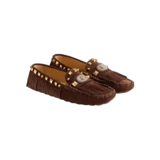 Valentino Garavani Rockstud Plaster Caster Square Toe Loafers