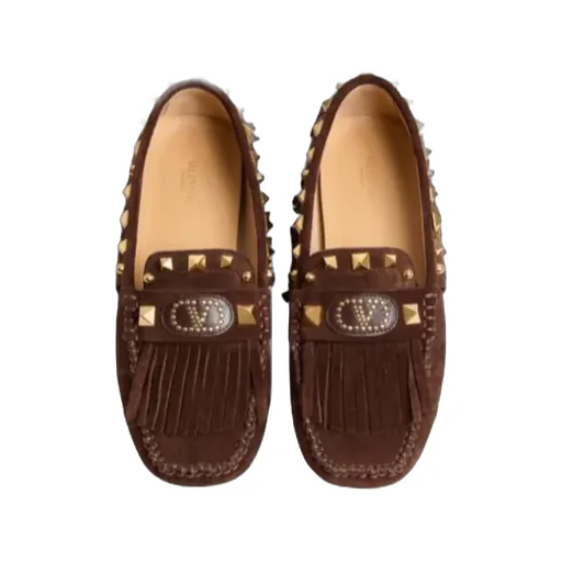 Valentino Garavani Rockstud Plaster Caster Square Toe Loafers