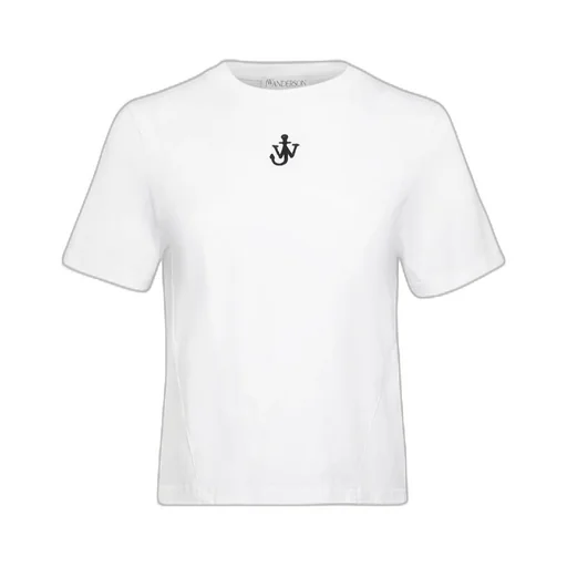 Jw Anderson Anchor Logo Cropped Panelled T-Shirt