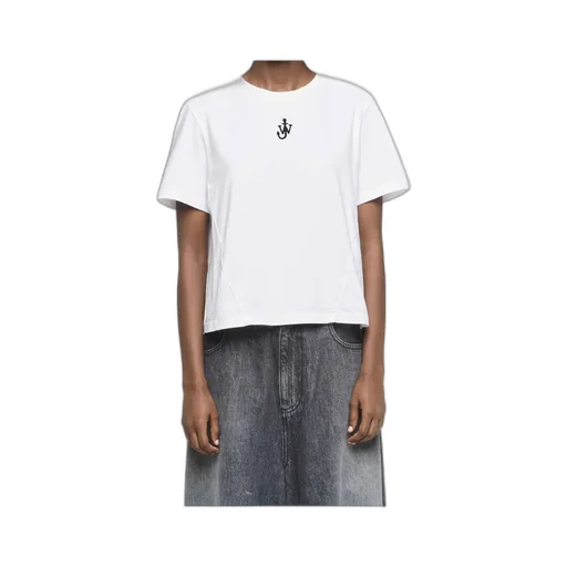 Jw Anderson Anchor Logo Cropped Panelled T-Shirt