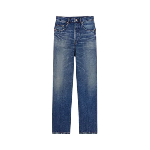 Saint Laurent High-Rise Straight Leg Jeans