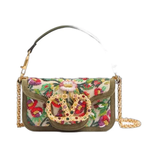 Valentino Locò Floral Motif Small Shoulder Bag
