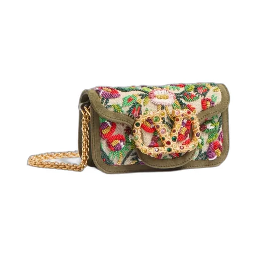Valentino Locò Floral Motif Small Shoulder Bag