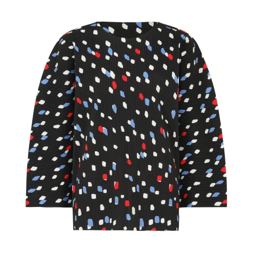 Time Dots Fine Knit Pleats T