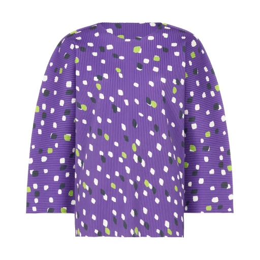 Time Dots Fine Knit Pleats T