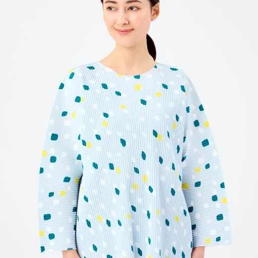 Time Dots Fine Knit Pleats T