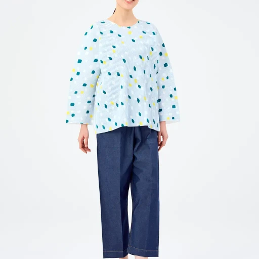Time Dots Fine Knit Pleats T