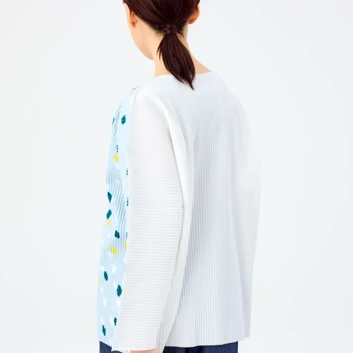Time Dots Fine Knit Pleats T