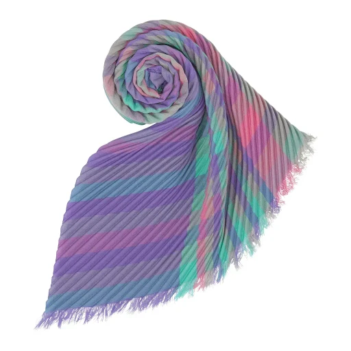 Check Pleats Stole