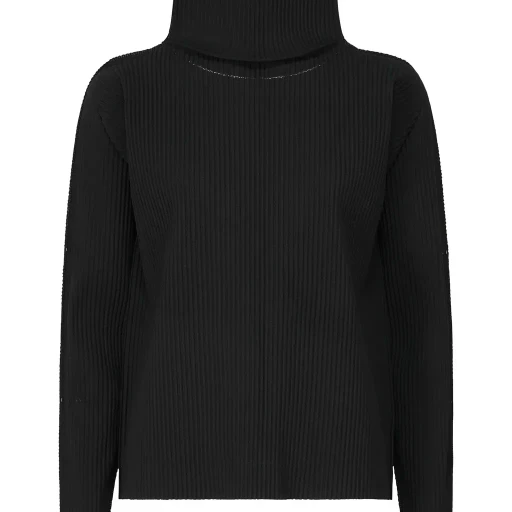 Fine Knit Pleats Black