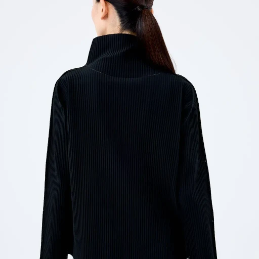 Fine Knit Pleats Black