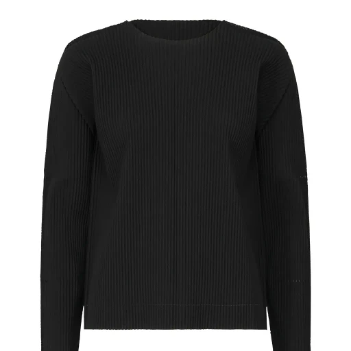 Fine Knit Pleats Black