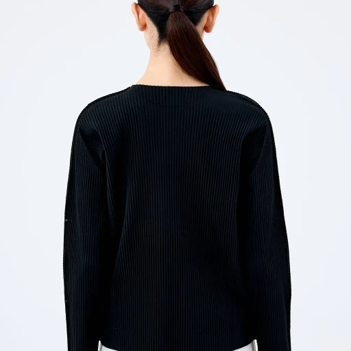 Fine Knit Pleats Black