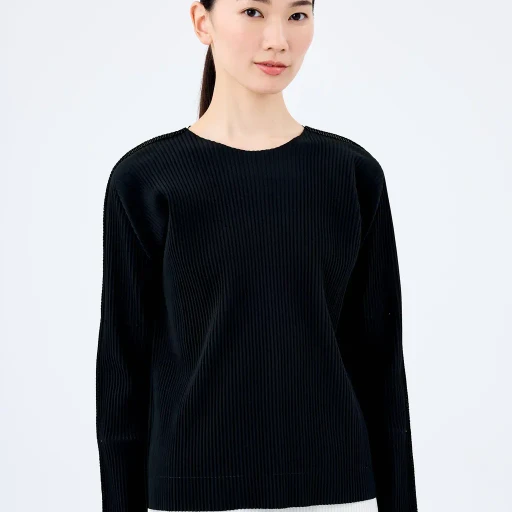 Fine Knit Pleats Black